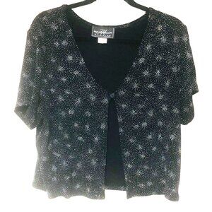 VTG Molly Malloy Evening Starburst Atomic Topper Crop Jacket Women's 16 Blak USA